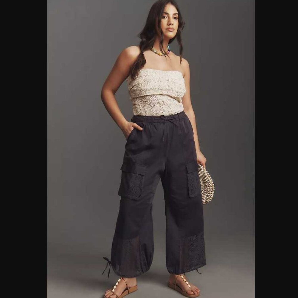 NWOT women's XL Anthropologie x Pilcro Eyelet patch parachute pants